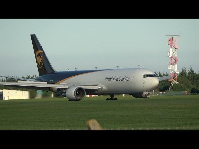 UPS Boeing 767-300 landing at Dublin Airport, Ireland  with live atc