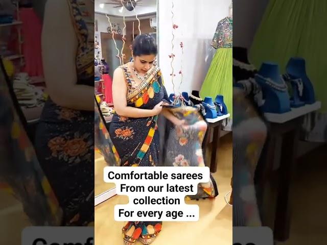Part wear PRINTED SAREES new collection available in store!!! Deepthi Ganesh Label