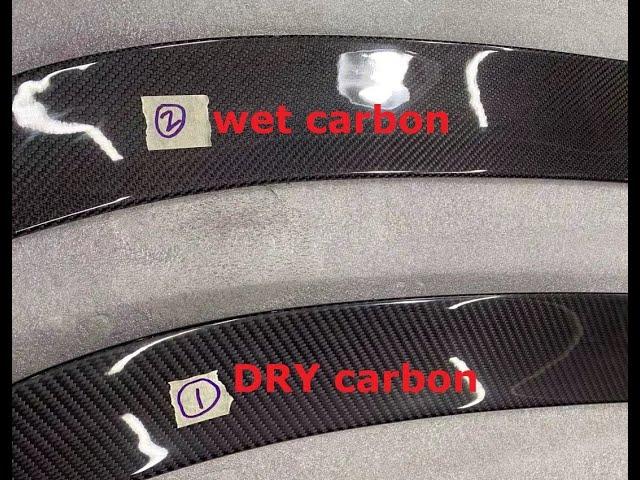 Difference between WET carbon (1) and DRY carbon fiber (2)