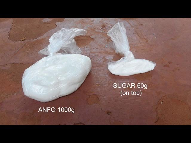 Mini thermobaric test - ANFO + SUGAR