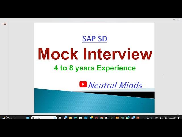 SAP SD Mock Interview for 4 to 10 years experience. ||S/4 HANA|| Enhancements || Support|| Fiori ||