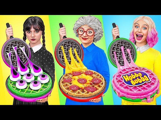 Wednesday vs Grandma Cooking Challenge | Parenting Hacks by Multi DO Challenge