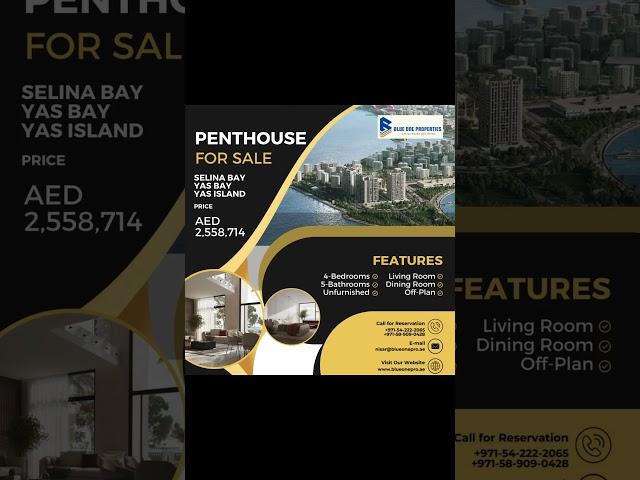 Penthouse for sale Selina Bay Contact Blue One Properties to make this elegant space yours.