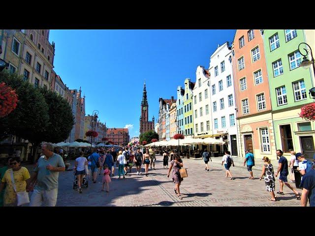 Walking Tour in Gdansk, Poland. City Hall Square, Marina, Ambersky, Wyspa Spichrzow, Olowianka