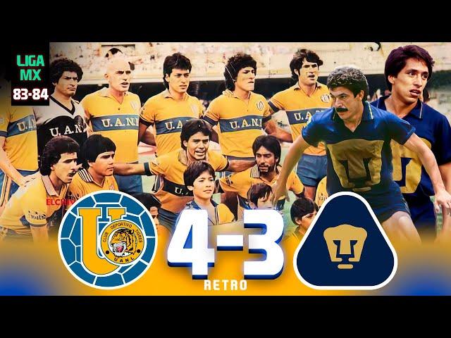 PARTIDAZO Tigres 4-3 Pumas  TRIPLETE del Tuca - Temporada 1983-84  Jornada 23