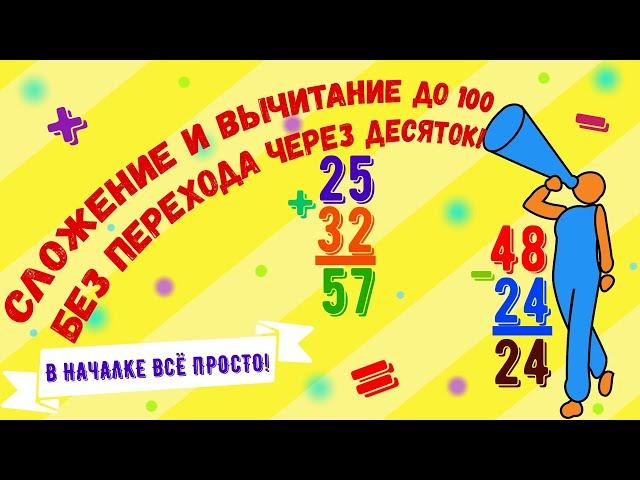 Математика 2 класс. Сложение и вычитание до 100 без перехода через десяток