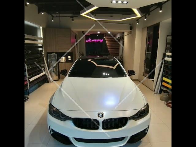 Ak車體包膜 BMW 420i WRAP全車白變藍包膜