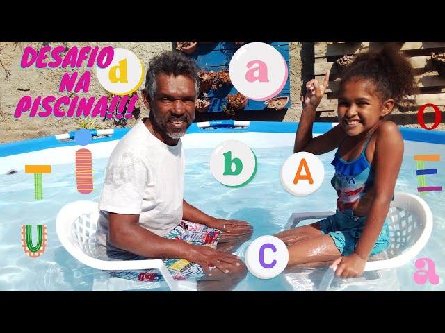 DESAFIO DO ALFABETO NA PISCINA!!! - MUNDO DA ANA JULIA PIPOCA