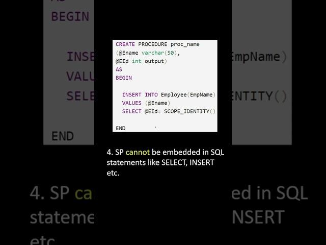 What is the difference between Stored Procedure and Functions (at least 3)?