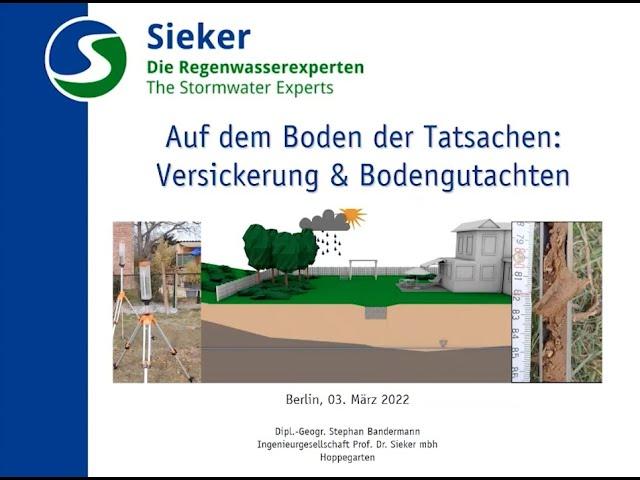 Berliner Regenreihe #04: Versickerung und Bodengutachten. Mitschnitt Vortrag.