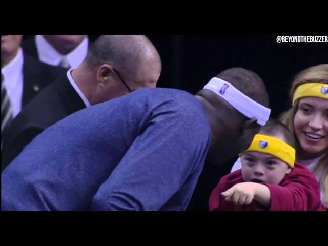 Zach Randolph gives shirt to child with special needs