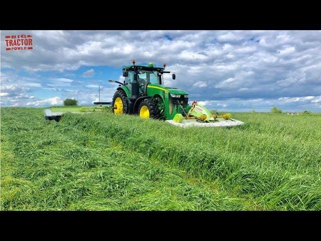 FIRST FIELD of 2020 Hay Mowing with JOHN DEERE 8245R Tractors