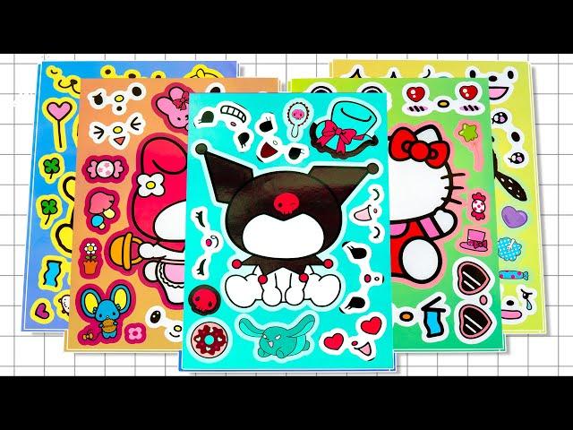  Paper DIY Kuromi, Melody  Sanrio Collection Sticker Book PaperDiy ASMR Satisfying Sticker Book