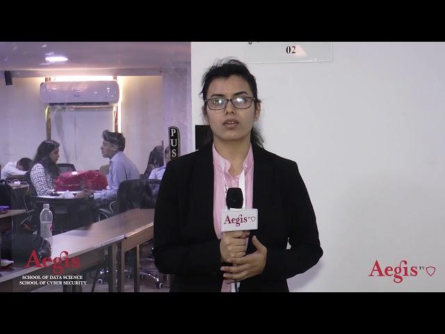Anjali student at Aegis School of Data Science sharing experience @Aegis Placement Drive 2020