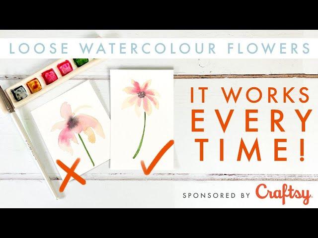 Follow This ONE Rule For Perfect Loose Watercolour Flowers! Sponsored by Craftsy