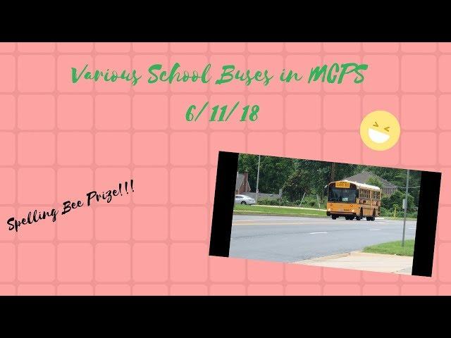 Various School Buses in MCPS 6/11/18(6K VIEWS!!!)