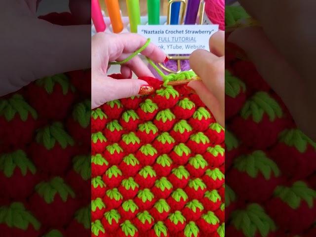 Crochet Strawberry Stitch by Naztazia  #shorts