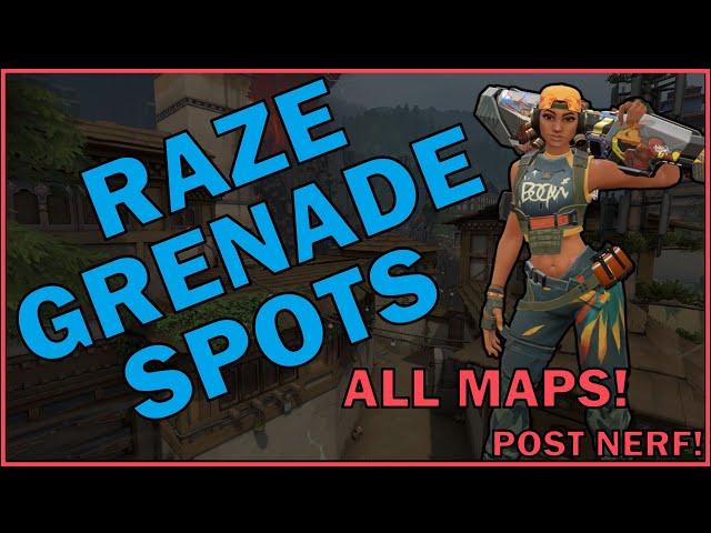 RAZE GRENADE SPOTS! Valorant Raze Guide!!
