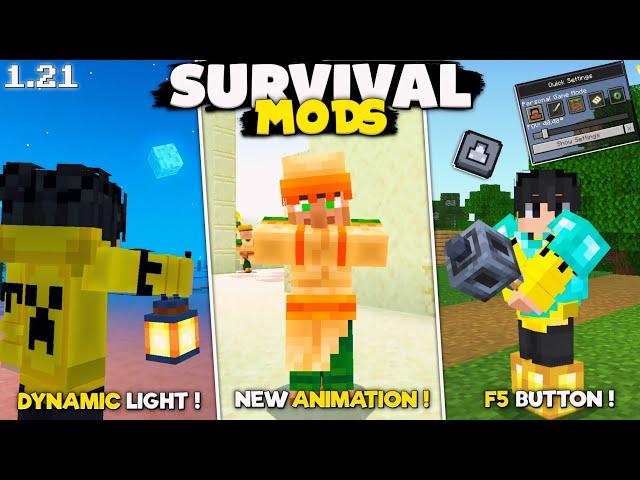 Some Best Minecraft Pe 1.21 Mods || Survival Mods For MCPE 1.21