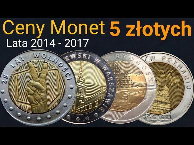 Ceny Monety 5 złotych okolicznościowe lata 2014-2017 Ceny wrzesień 2022 Cykl Odkryj Polskę #Katalog