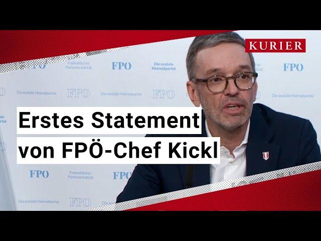 Erstes Statement von FPÖ-Chef Kickl zum Regierungsbildungsauftrag