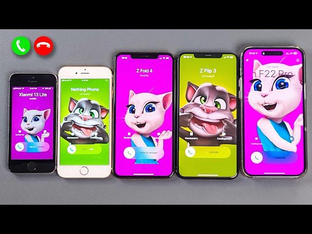 iPhone 14PM + iPhone 11PM + iPhone XSM + iPhone 6S + iPhone 5S Incoming Call at The same Time