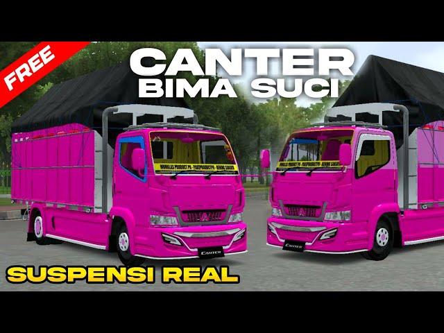 REVIEW DAN SHARE MOD BUSSID TRUK CANTER $ALE  BIMA SUCI‼️ SUSPENSI REAL