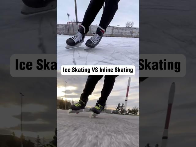 Ice Skating VS Inline Skating  #iceskating #skating  #freestyle #shorts