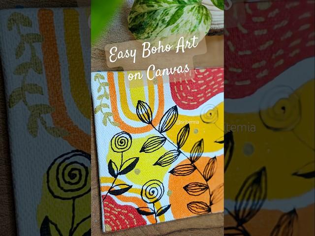 Boho Art on Mini Canvas #shorts #canvas #boho #painting #bohoart