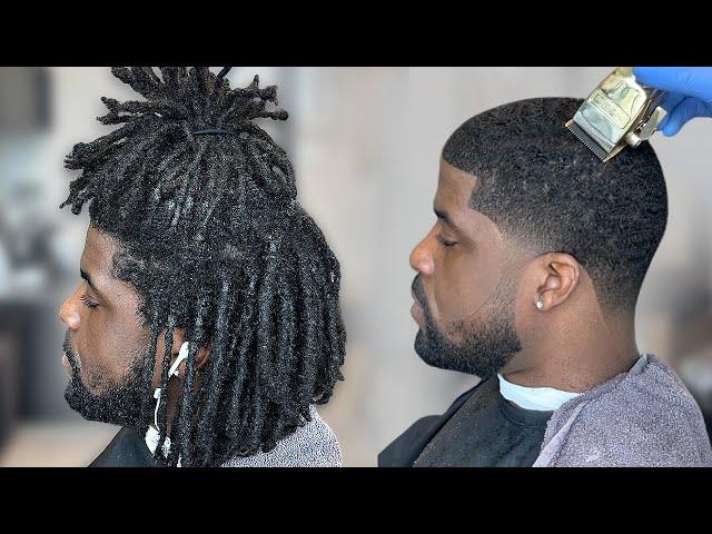 HOW TO CUT AND TRANSFORM LOCS TO A TAPER FADE | BARBER TUTORIAL | GAMECHANGER | MUST SEE