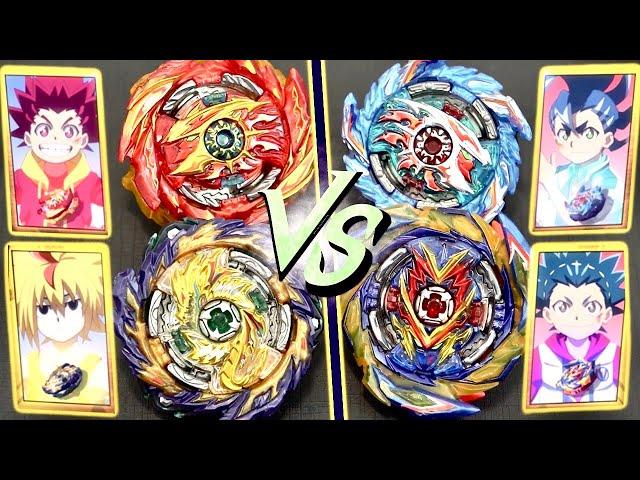 DREAM TAG TEAM! | Free & Hyuga VS Valt & Hikaru 2V2 BATTLE! | Beyblade Burst Sparking/Superking