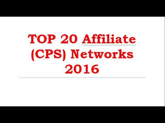 Best CPS Affiliate Networks