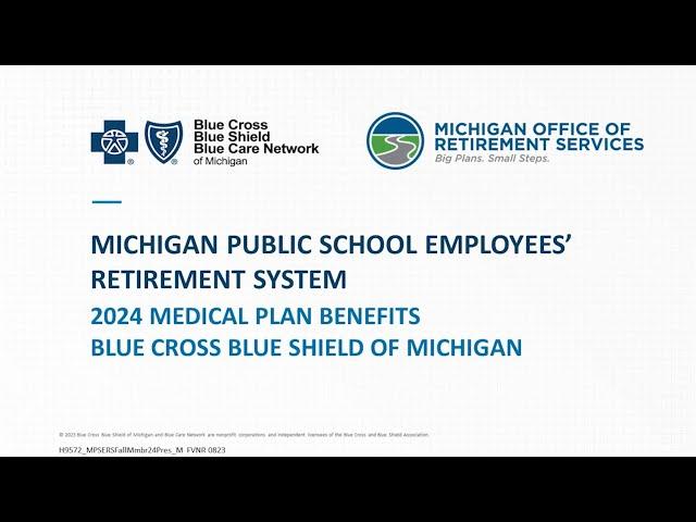 2024 Blue Cross Blue Shield for Michigan Public School Employees' Retirement System