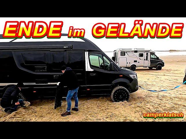 FESTGEFAHREN mit dem 4x4 WohnmobilCAMPER an der NORDSEE in NOT‼️Lakolk Strand Römö Sprinter Allrad