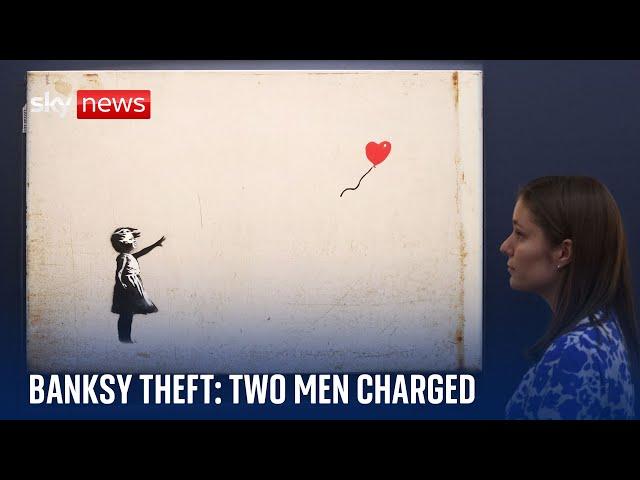 Two men charged with burglary after Banksy's artwork was stolen from London gallery