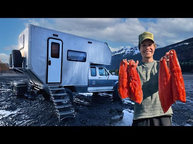 Truck Camping in Alaska - Blackened Salmon Bowl Catch & Cook