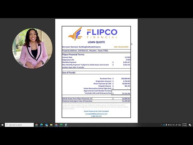 FlipCo Quote Breakdown 