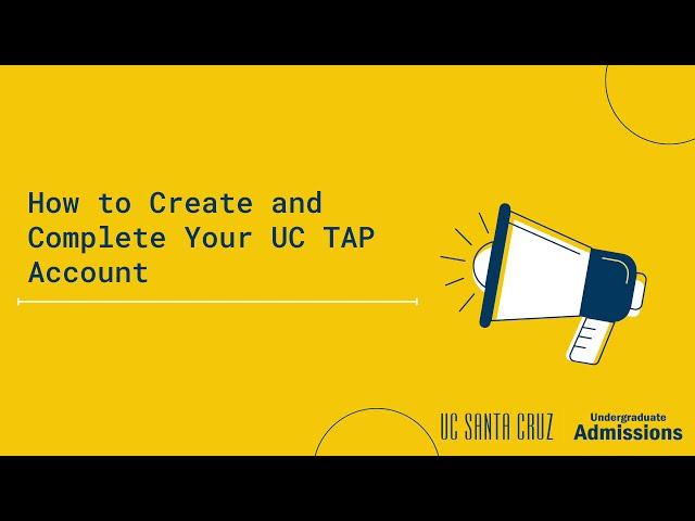 How to Create a UC TAP account