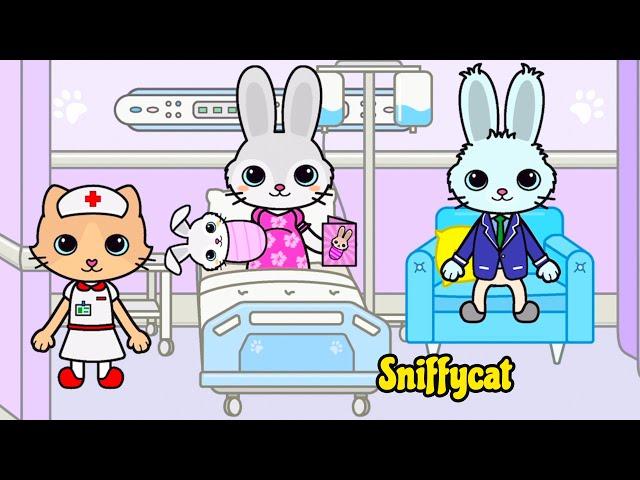 The Bunny Family and the New Baby | Yasa Pets Videos for Kids