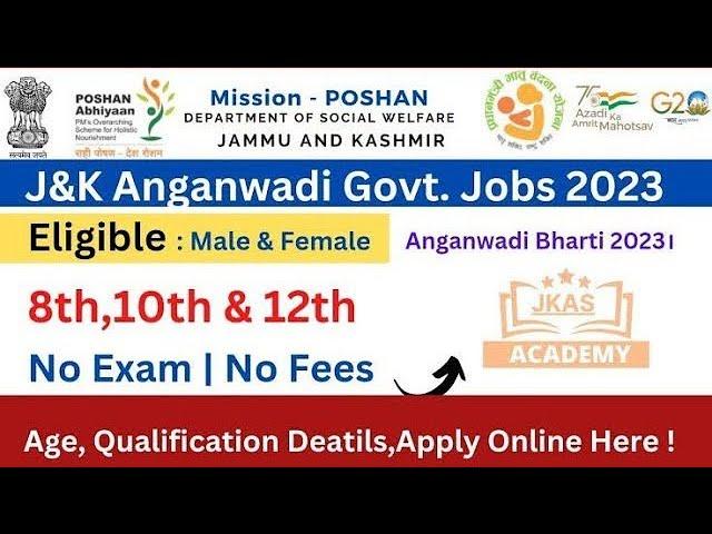 J&K Fresh Recruitment Anganwadi Worker/Helper Good News || District Wise || No Exam || No Fees