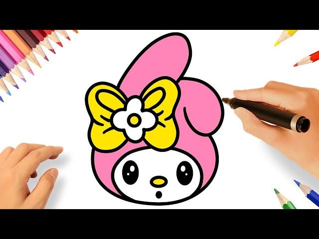 HOW TO DRAW MY MELODY CUTE AND EASY  |  SANRIO