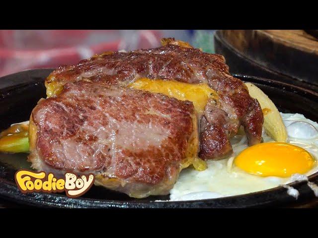 Sizzling Beef Steak with Side Dishes - Taiwanese Street Food