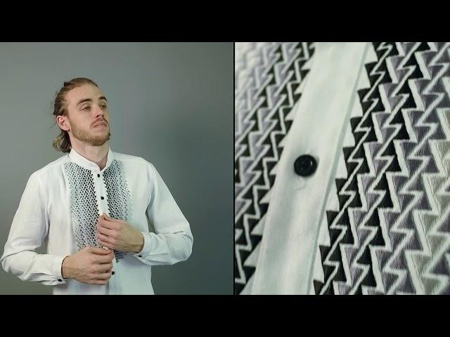 Классическая белая рубашка. Вышивка.2KOLYORY