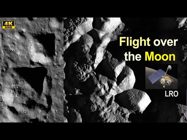 Flight around the Moon VII. Flying over the surface! 4k video