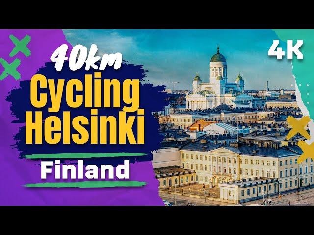 [4K] Cycling to the center of Helsinki through the Finnish forest 40 km