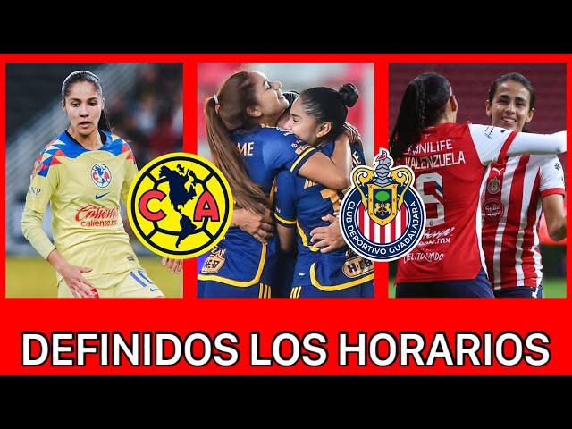 Así se jugará la liguilla femenil Horarios Cuartos de Final América Femenil Chivas Femenil Tigres