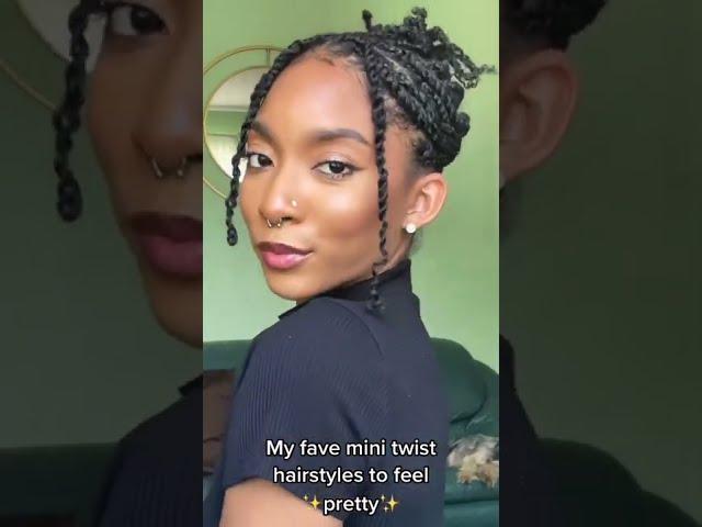 Hairstyles for Mini Twists/Mini Braids on Natural Hair 