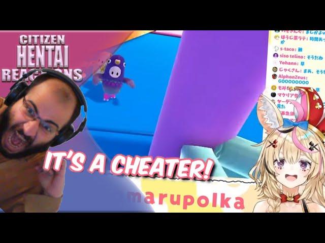 CHeaters...Fall Guys Funny Scenes Compilation Hololive REACTION