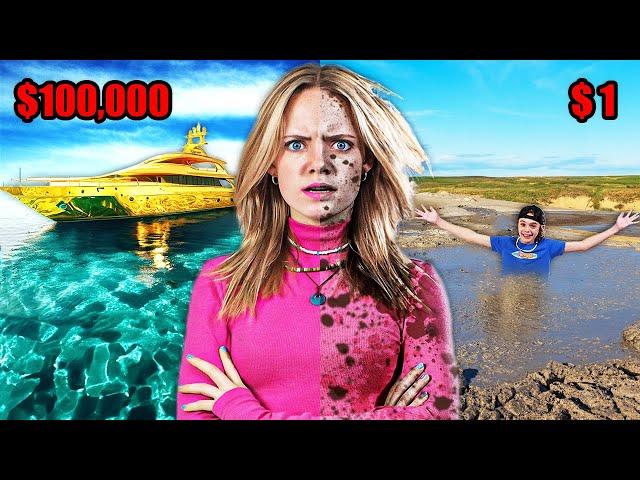 SURVIVING a $1 VS $100,000 Vacation! Kids VS Parents!