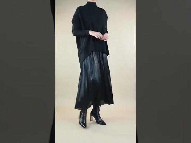 Made in Italy Voltaire Lame Skirt Black  #onesizefashion #skirt #madeinitaly #onesize #lame